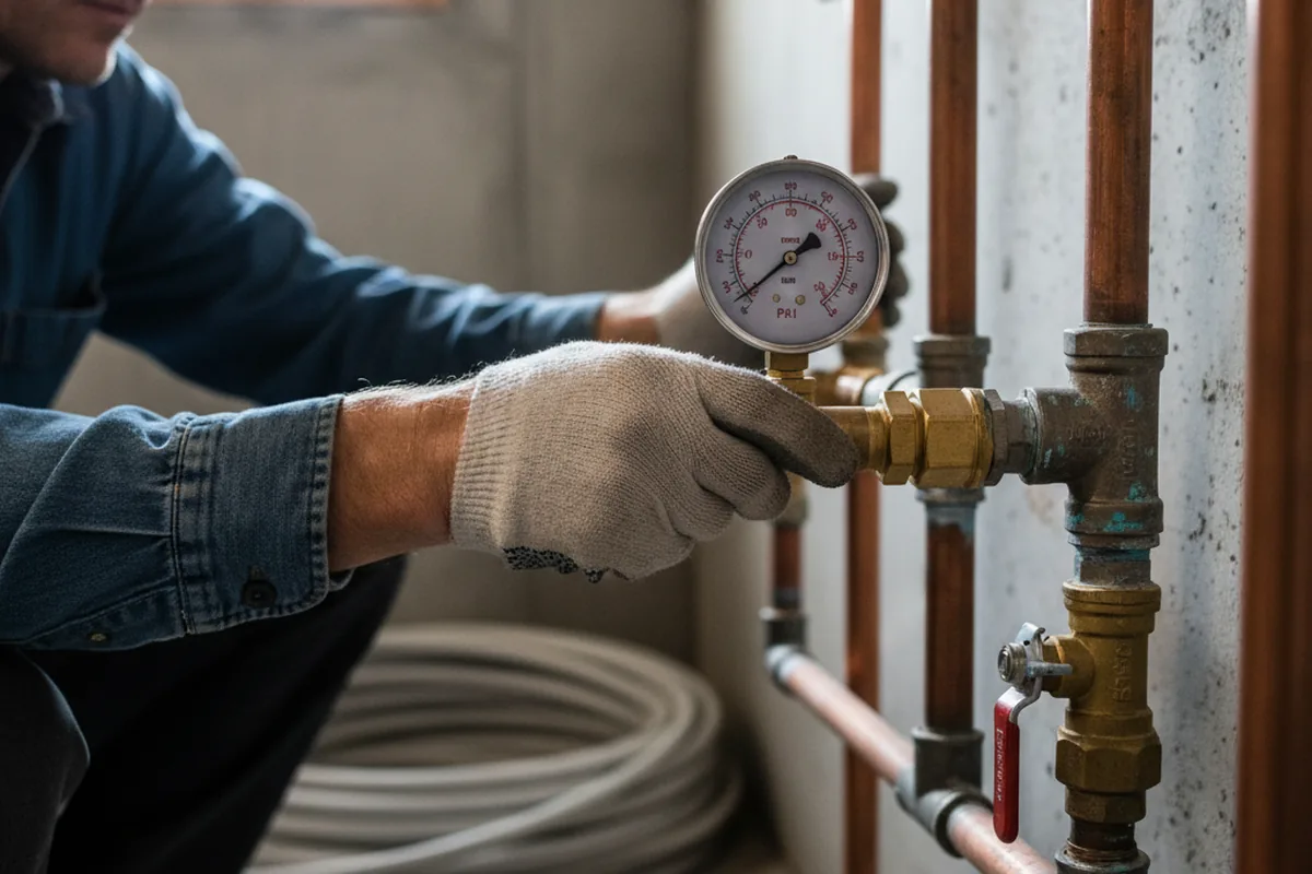 Pressure testing a repaired line during Water Line Repair in Ranburne